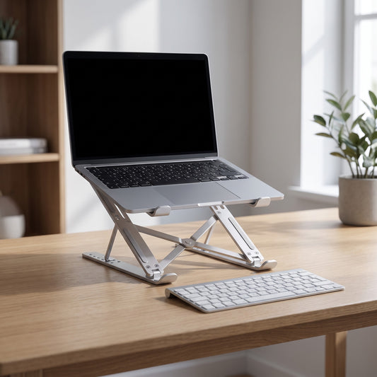 Aluminum Laptop Stand in use