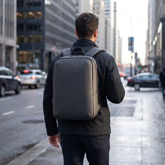 Anti-Theft Laptop Backpack in use