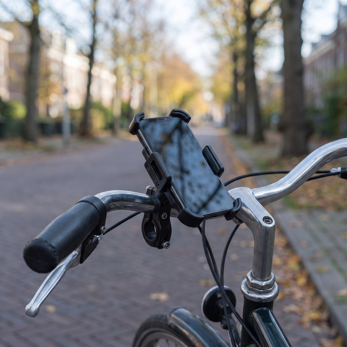 Bike Phone Mount in use
