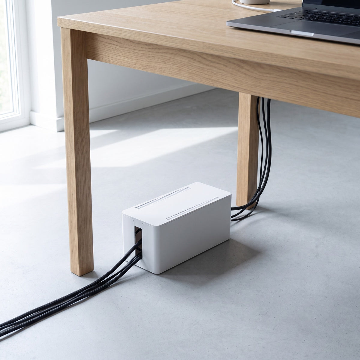 Cable Management Box in use