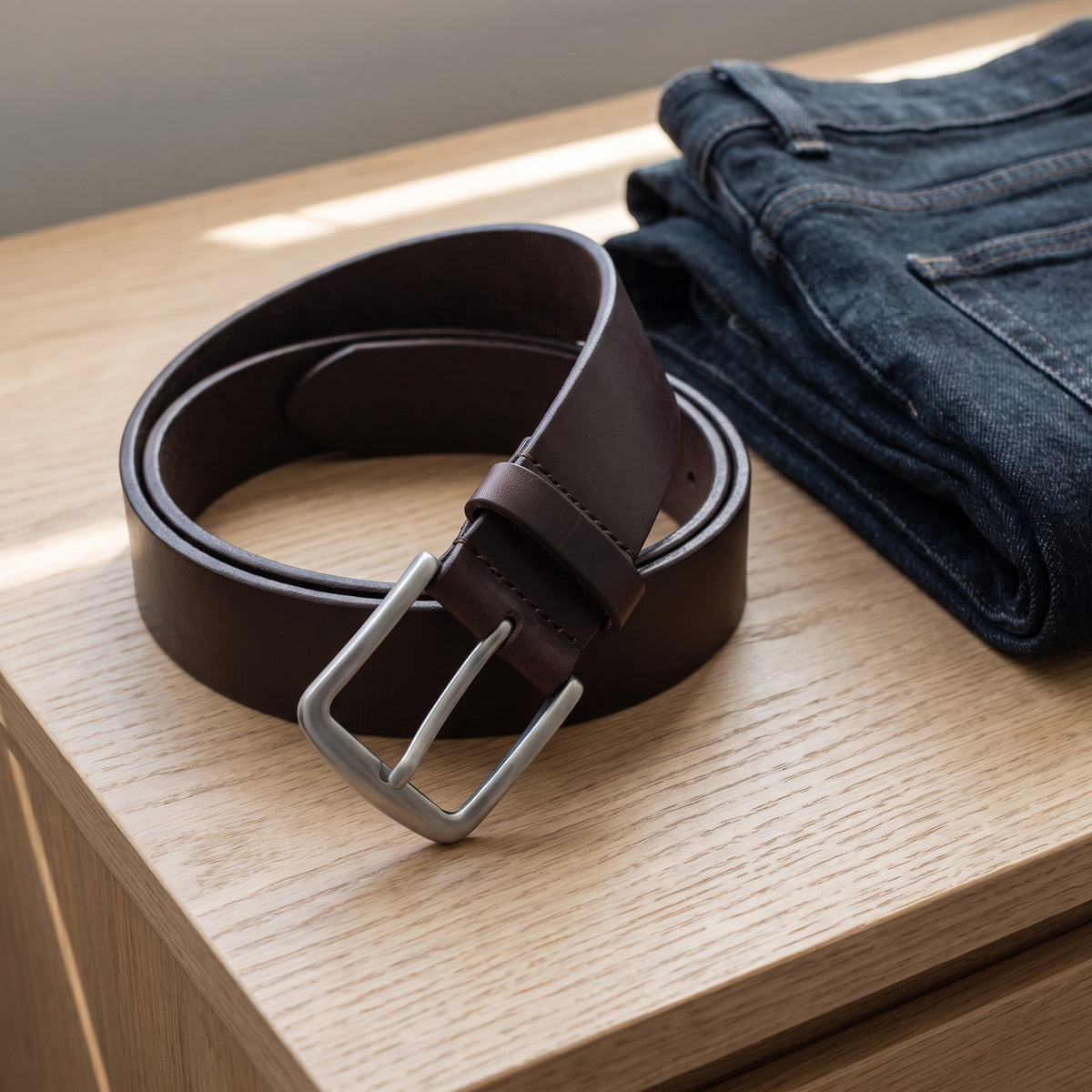 Full-Grain Leather Belt in use