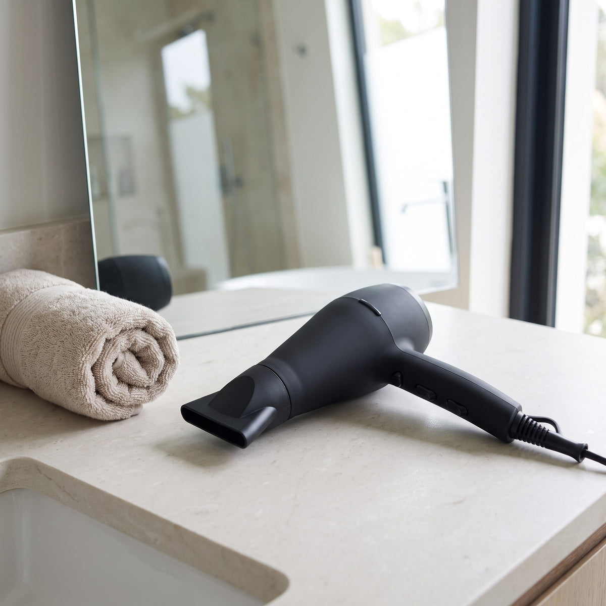 Ionic Hair Dryer in use