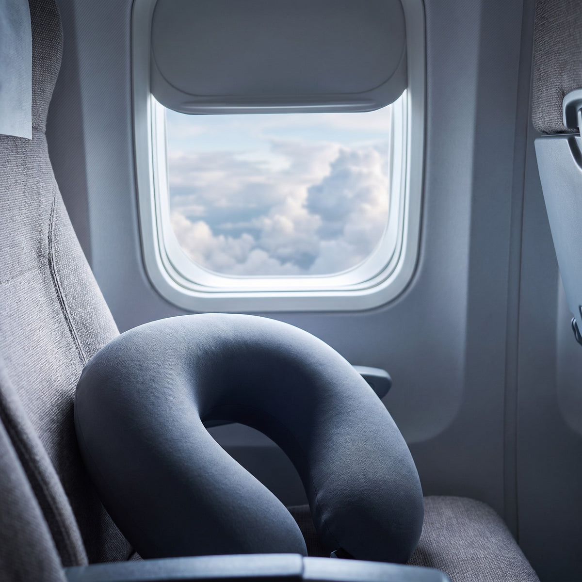 Memory Foam Travel Pillow in use