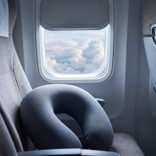 Memory Foam Travel Pillow in use