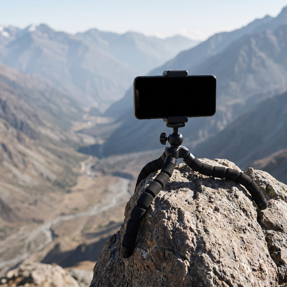Mini Tripod & Phone Mount in use
