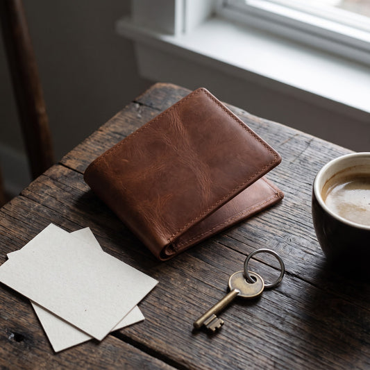 RFID Leather Wallet in use
